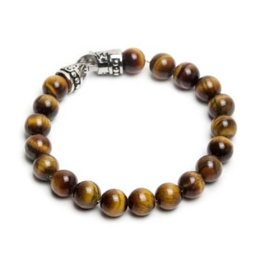 Edelstein Armbänder, Naturstein, mit Zinklegierung, Modeschmuck & unisex, keine, beads:8mm, Länge:19 cm, verkauft von PC