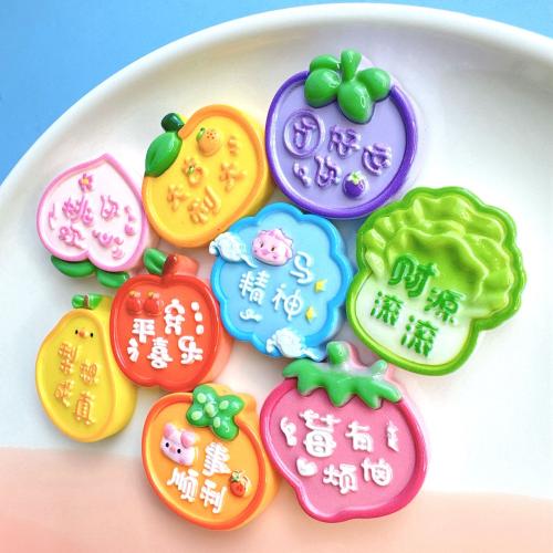 Mobile Phone DIY Decoration, Resin, Fruit & enamel, DIY kit length 25-30mm 