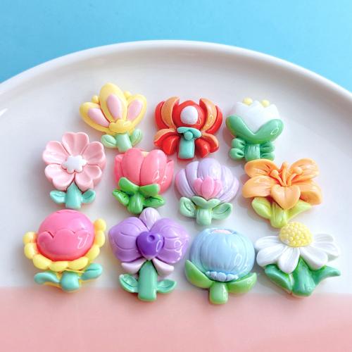 Mobile Phone DIY Decoration, Resin, Flower & enamel, DIY kit length 20-25mm 