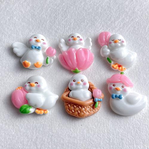 Mobile Phone DIY Decoration, Resin, Duck & enamel, DIY kit length 20-40mm 