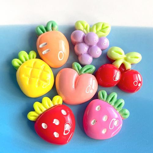 Mobile Phone DIY Decoration, Resin, Fruit & enamel, DIY kit length 15-20mm 