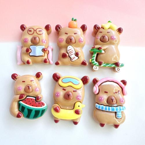 Mobile Phone DIY Decoration, Resin, Bear & enamel, DIY kit length 20-35mm 