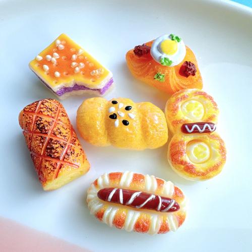 Mobile Phone DIY Decoration, Resin, Bread & enamel, DIY kit length 15-30mm 