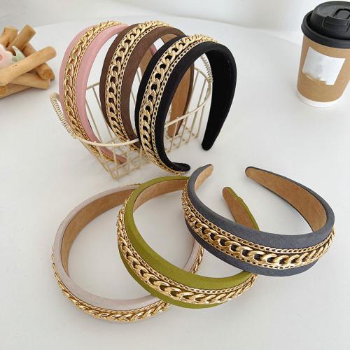 Cloth Hair Band, with Zinc Alloy, handmade, for woman 