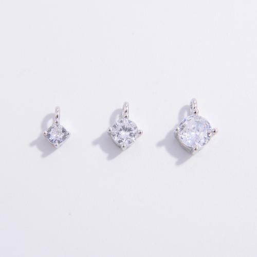 Cubic Zirconia Sterling Silver Pendants, 925 Sterling Silver & micro pave cubic zirconia, silver color 