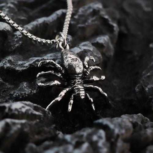 Titanium Steel Pendants, Spider, polished original color 