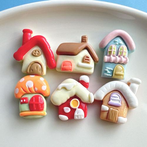 Mobile Phone DIY Decoration, Resin, House & enamel, DIY kit length 15-25mm 