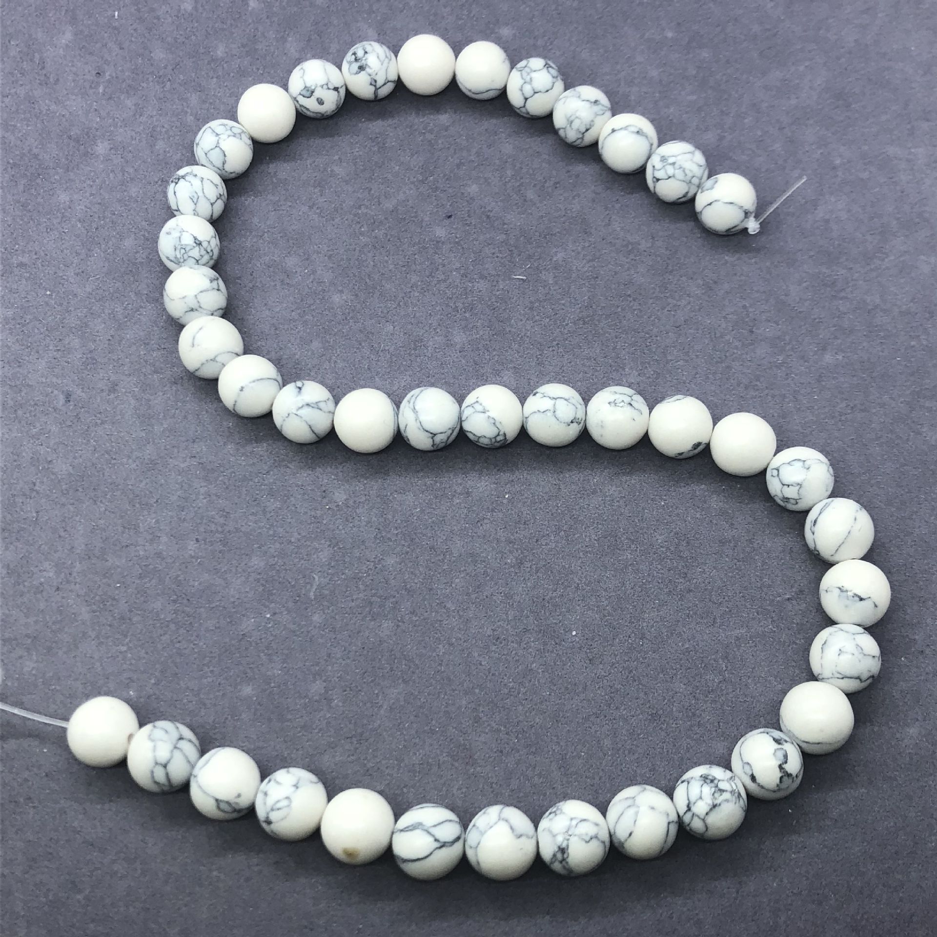 Perles en Turquoise synthétiques, Rond, normes différentes pour le choix, blanc, Longueur:Environ 15.7 pouce, Vendu par brin