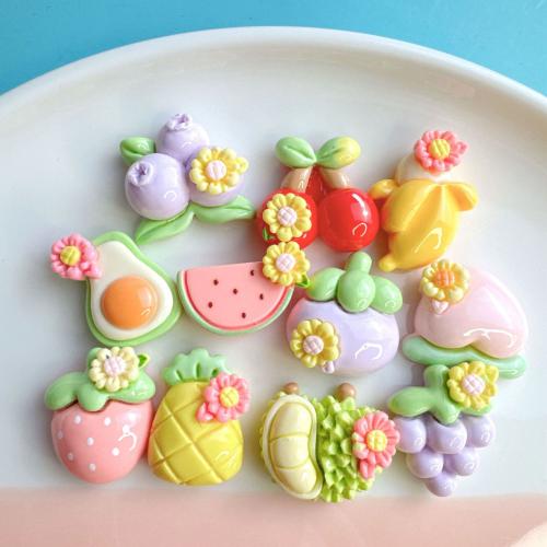 Mobile Phone DIY Decoration, Resin, Fruit & enamel, DIY kit length 15-30mm 