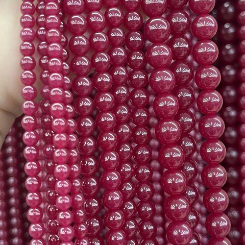 Mixed Gemstone Beads, Ruby Alumina, Round, fashion jewelry & DIY fuchsia Approx 38 cm 