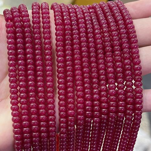 Mixed Gemstone Beads, Ruby Alumina, Abacus, fashion jewelry & DIY fuchsia Approx 38 cm 