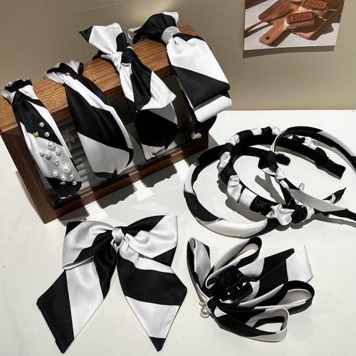 Cloth Hair Jewelry Set, handmade & for woman, black 