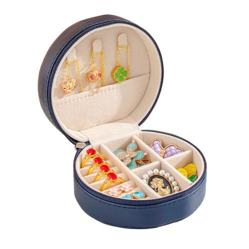 Multifunctional Jewelry Box, PU Leather, with Flocking Fabric, portable & durable & dustproof [