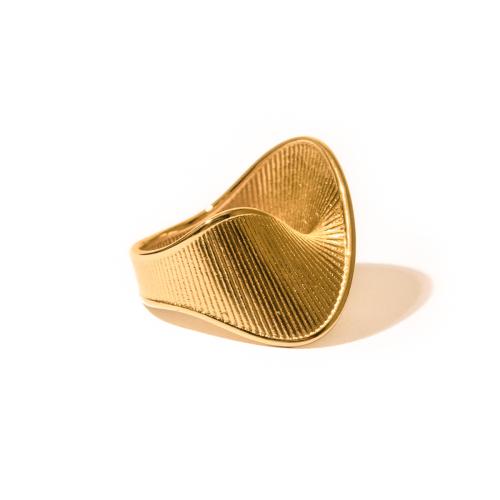 Edelstahl Fingerring, 304 Edelstahl, 18K vergoldet, Modeschmuck & verschiedene Größen vorhanden & für Frau, goldfarben, verkauft von PC