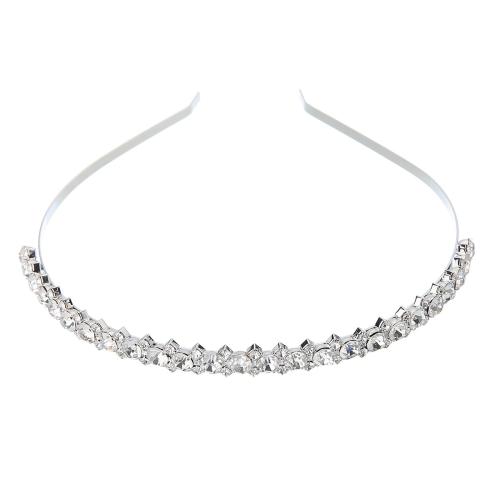 Hair Bands, Zinc Alloy, fashion jewelry & for woman & with rhinestone, silver color 