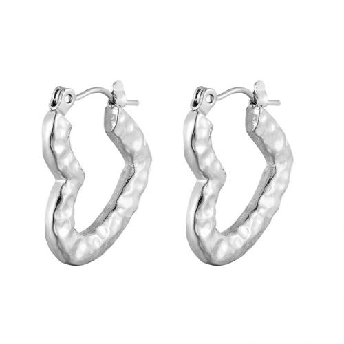 Stainless Steel Leverback Earring, 304 Stainless Steel, Heart, plated, for woman 