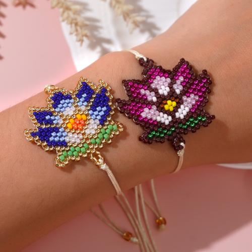 Bracelets Bijoux en verre, avec coton, fleur, pour femme, plus de couleurs à choisir, Vendu par PC