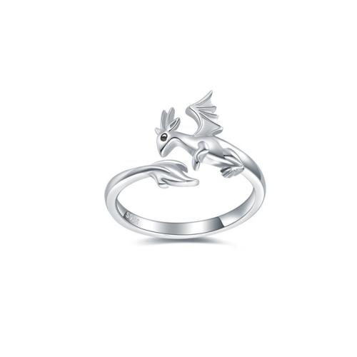 Zinklegierung Fingerring , Drachen, plattiert, Einstellbar & unisex, keine, verkauft von PC