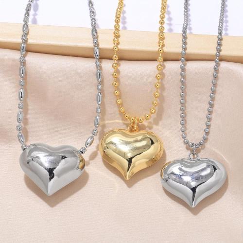 Brass Jewelry Necklace, Heart, plated, fashion jewelry 