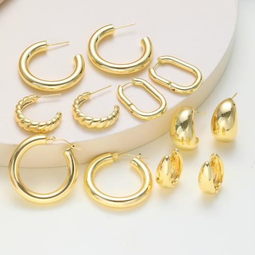 Zinc Alloy Stud Earring, 6 pieces & fashion jewelry & for woman, gold [