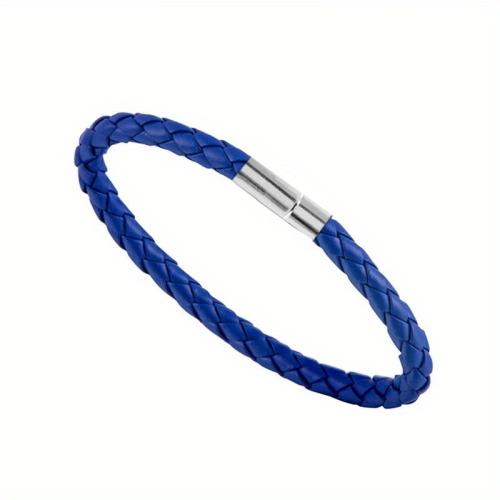 Pulseras de Cordón de PU, acero inoxidable 304, con Imán & cordón de cuero, para hombre, más colores para la opción, longitud:16 cm, Vendido por UD[