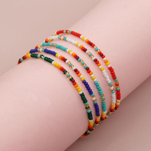 Bracelets Bijoux en verre, alliage de zinc, avec Seedbead, Placage de couleur d'or, pour femme, plus de couleurs à choisir, Vendu par PC