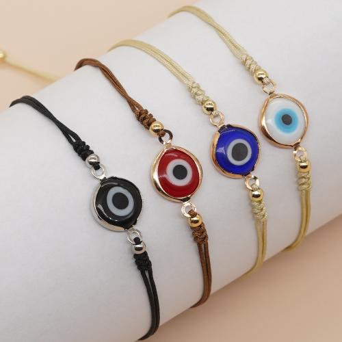 Evil Eye Bracelet Bijoux, verre, avec corde de cire, motif de mauvais œil & pour femme, plus de couleurs à choisir, Vendu par PC