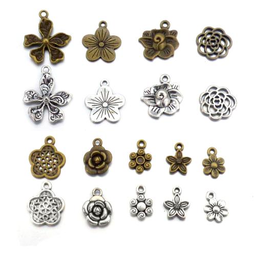 Zinc Alloy Flower Pendants, plated, DIY [