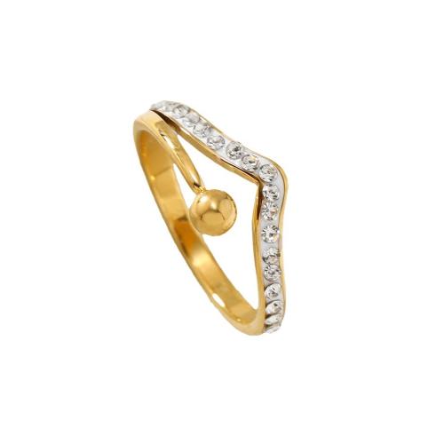 Bague en acier inoxydable , Acier inoxydable 304, bijoux de mode & normes différentes pour le choix & pour femme & avec strass, plus de couleurs à choisir, Vendu par PC