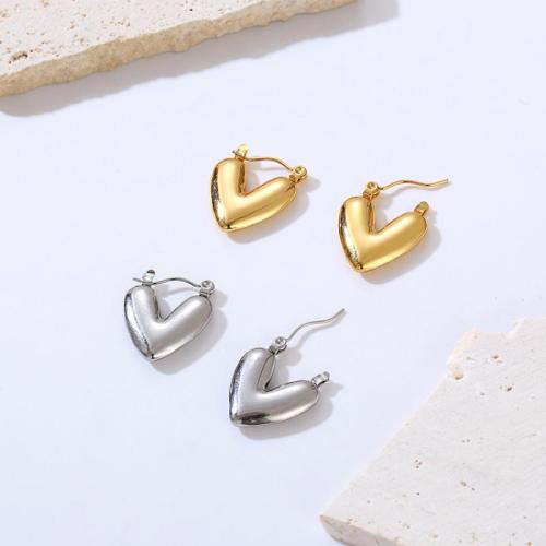 ステンレス　ダングル ピアス, 304ステンレススチール, ハート形, メッキ, ファッションジュエリー & 女性用, 無色 売り手 ペア