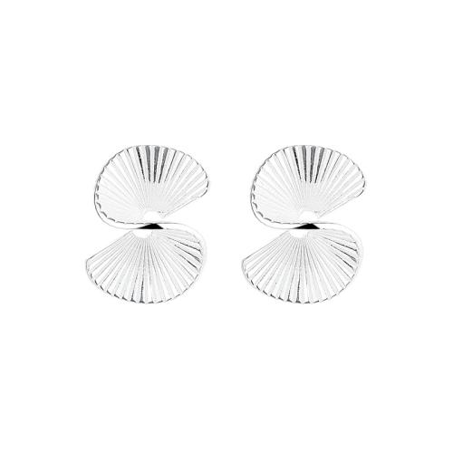 argent sterling 925 boucle d oreille dormeuse, Motif géométrique, Style coréen & pour femme, 13mm, Vendu par paire