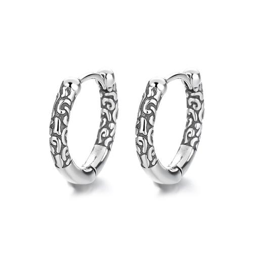 925 Sterling Silver Huggie Hoop Earring, vintage & for woman, 11mm 