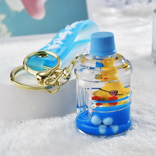 Acrylic Key Chain, with Zinc Alloy, Unisex blue, 95mm 