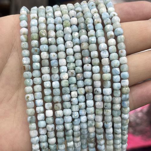 Бусины из одного камня, Larimar, Квадратная форма, ювелирные изделия моды & DIY & граненый, разноцветный, 4mm, длина:Приблизительно 38 см, продается Strand