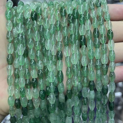 Mix Color Quartz Beads, Strawberry Quartz, barrel, fashion jewelry & DIY, green, Length about 5-8mm Approx 38 cm 