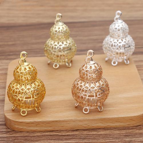 Zinc Alloy Hollow Pendants, Calabash, plated, DIY 