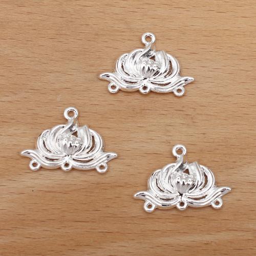 Flower Zinc Alloy Connector, plated, DIY & 1/3 loop 