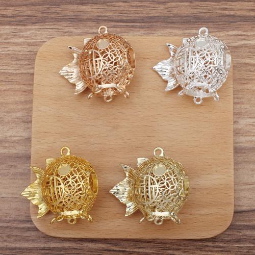 Zinc Alloy Animal Pendants, Fish, plated, DIY & hollow 