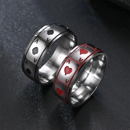 Titanium Steel Finger Ring, plated, fashion jewelry 