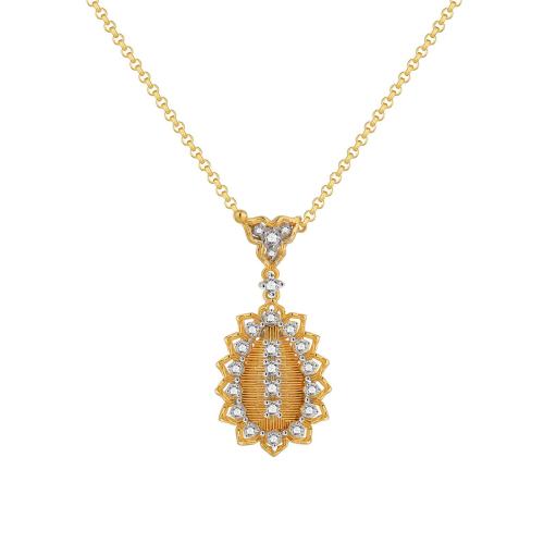 Collier en laiton cubique Zircon Micro Pave, Placage, pavé de micro zircon & pour femme, doré Environ 45-50 cm, Vendu par PC