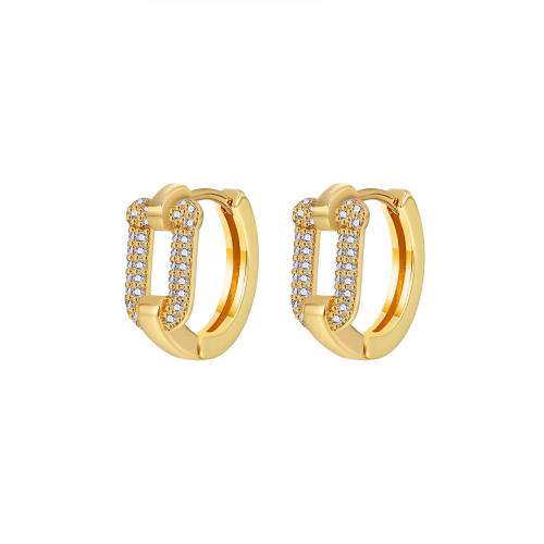 Cubic Zirconia Micro Pave Brass Earring, plated, micro pave cubic zirconia & for woman 