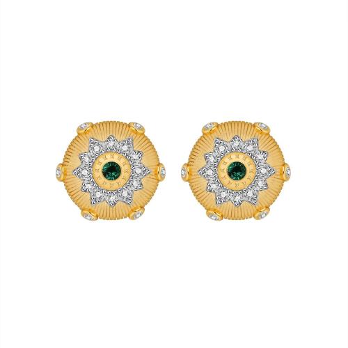 Cubic Zirconia Micro Pave Brass Earring, plated, micro pave cubic zirconia & for woman 