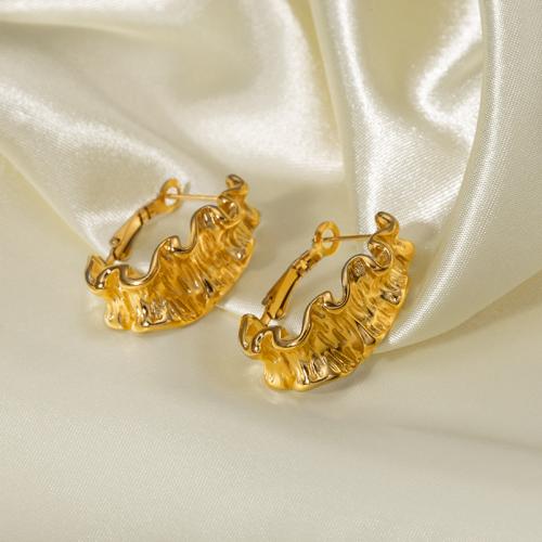 Boucles d'oreilles en acier titane, Placage, pour femme, doré, Vendu par paire