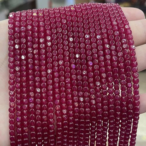 Ruby Alumina, Square, fashion jewelry & DIY fuchsia Approx 38 cm 