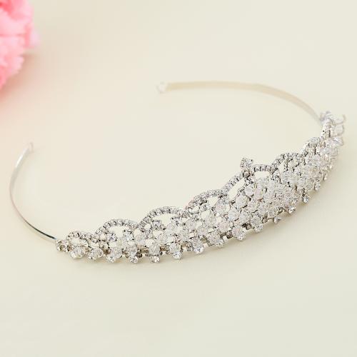 Tiaras nupciales, aleación de zinc, con Cristal, Joyería & para mujer, plateado, Vendido por UD