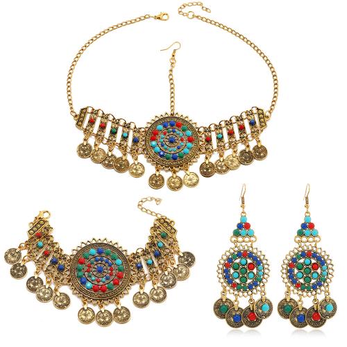 ensembles de bijoux de mode en alliage zinc, alliage de zinc, avec Acrylique, styles différents pour le choix & pour femme, plus de couleurs à choisir, Vendu par PC