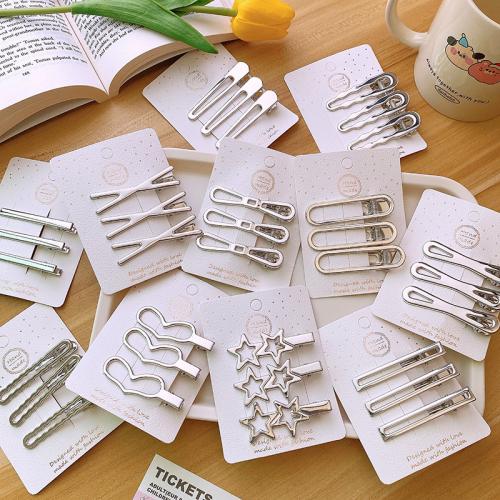 Clips de pico, aleación de zinc, hecho a mano, diferentes estilos para la opción & para mujer & hueco, 3PCs/Set, Vendido por Set