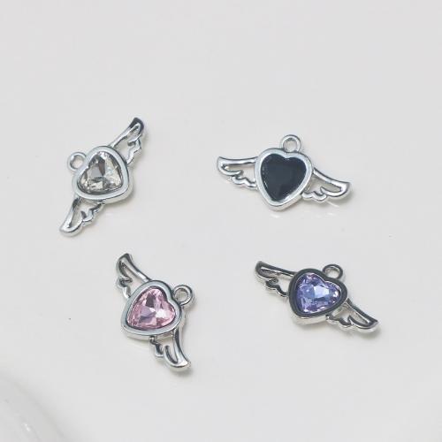 Zinc Alloy Rhinestone Pendants, plated, DIY & with rhinestone 