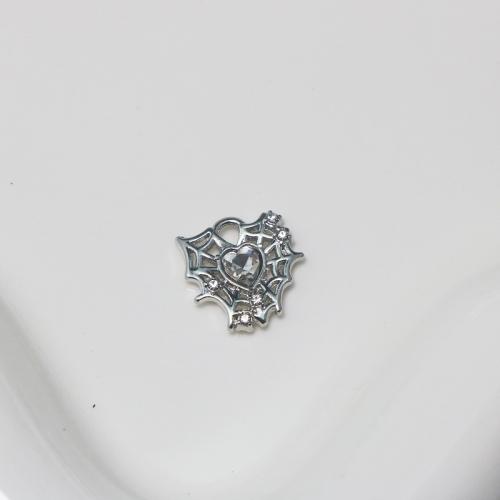 Zink Legierung Strass Anhänger, Zinklegierung, Spinnennetz, plattiert, DIY & mit Strass, keine, 15x16mm, verkauft von PC