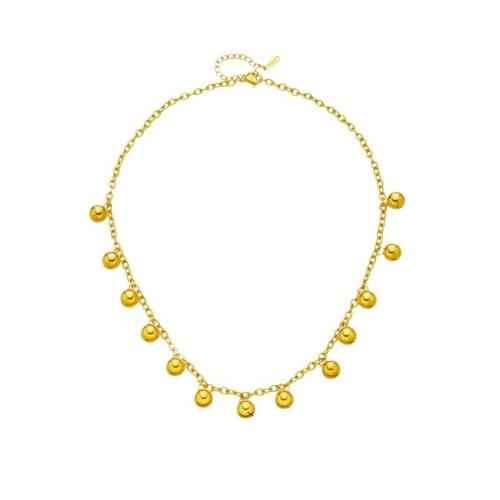 Collier de bijoux de titane, Acier titane, Placage, pour femme, doré, Vendu par PC